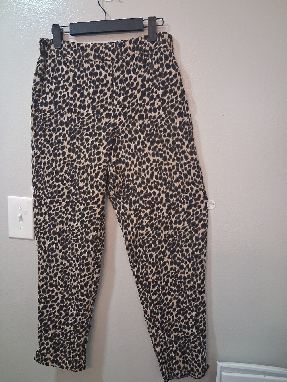 J. Crew Women Leopard Print Pants Black & Tan